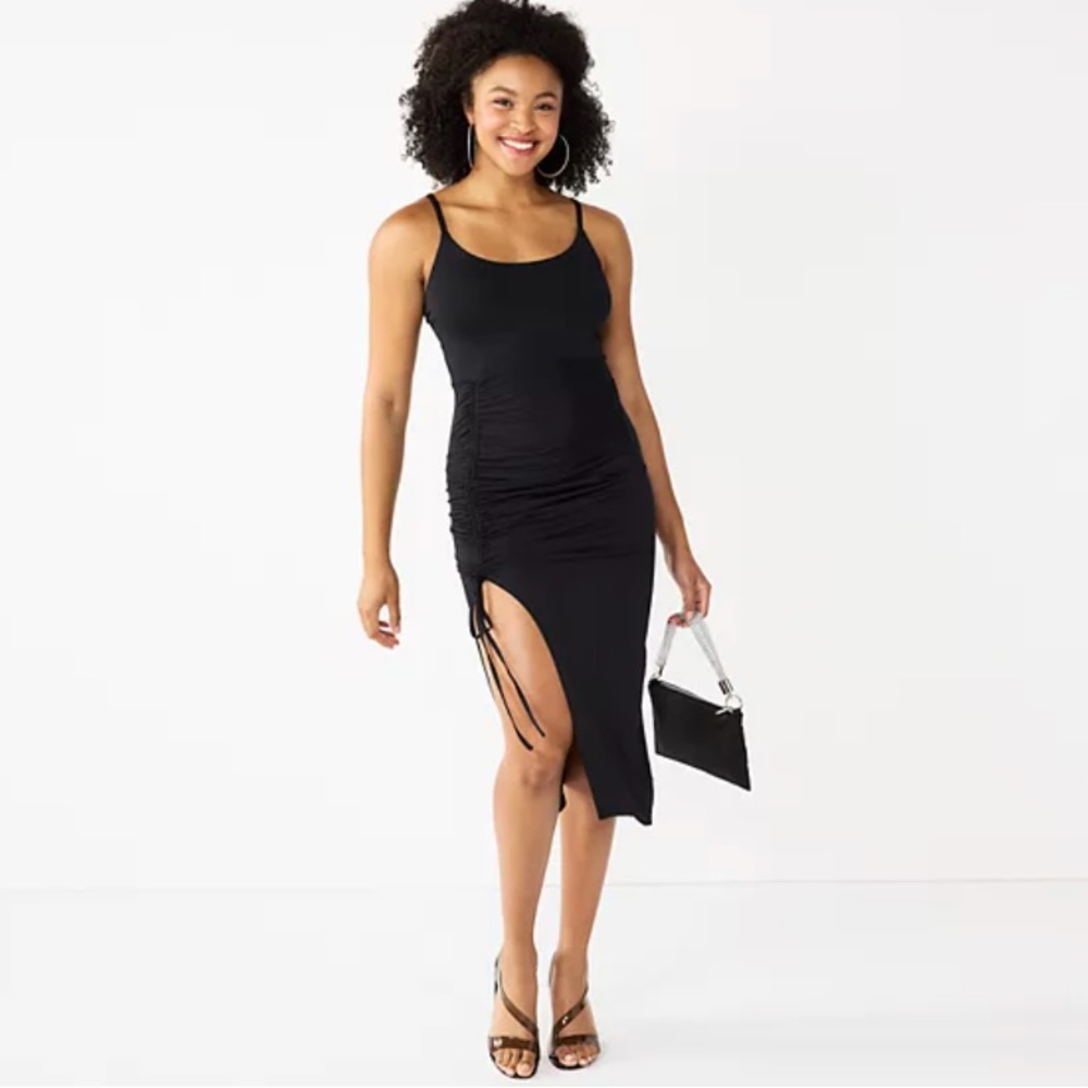 Almost Famous Cami Ruched Midi Dress